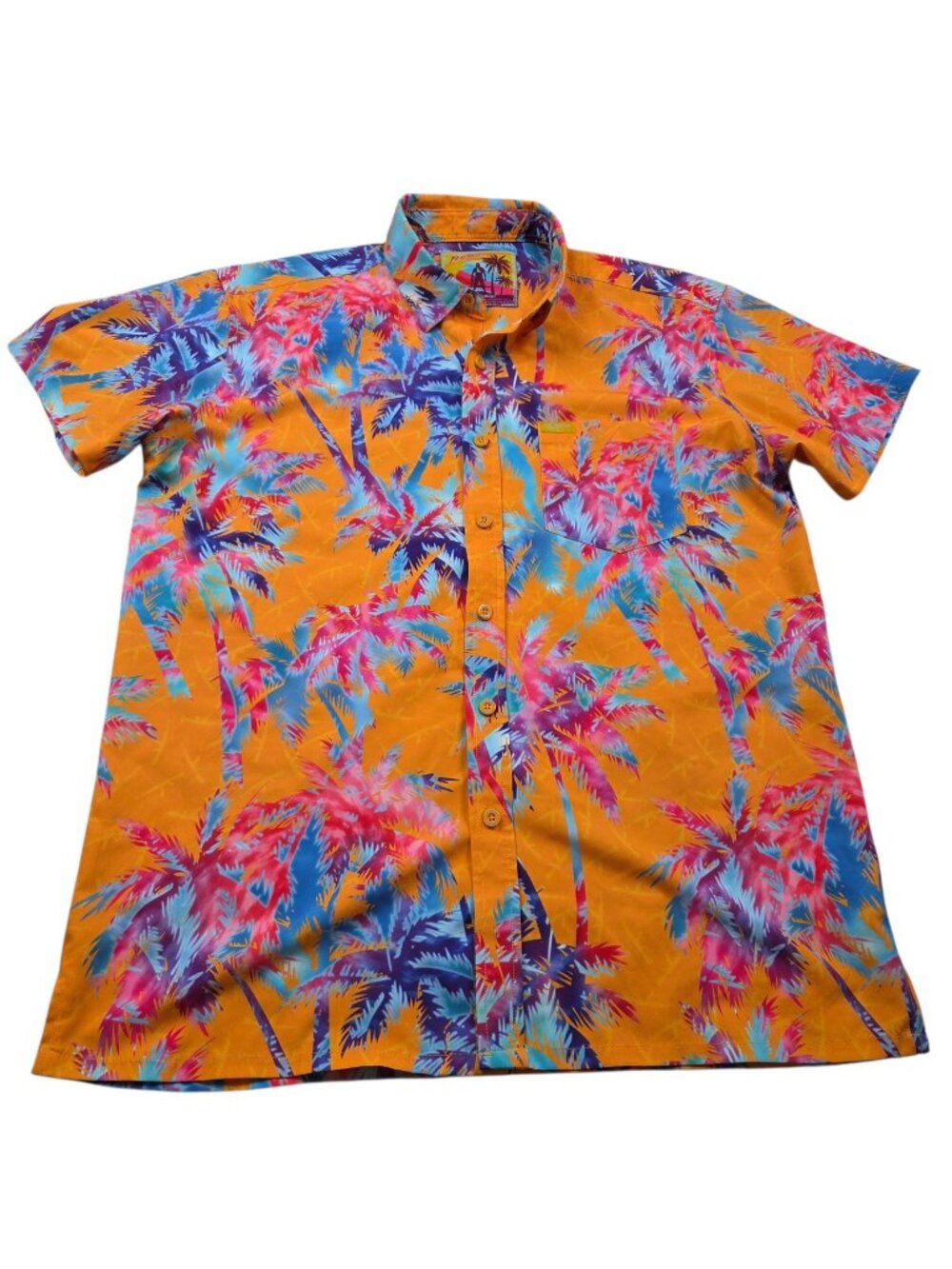 Retro Rifle AKs And Vacays Shirt Mens Large Short Sleeve Button Up Hawaiian